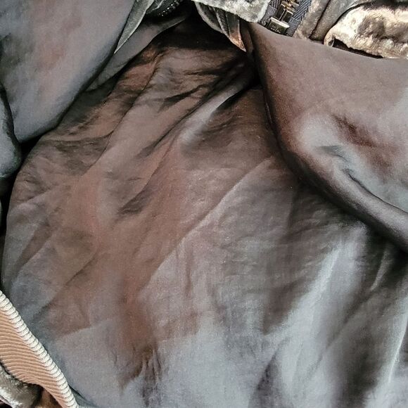 FREE PEOPLE Ruched Velvet Womens Bomber Jacket medium - Picture 13 of 13